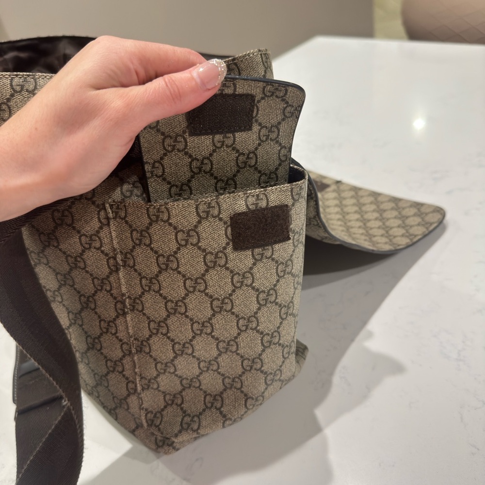 Stylish Beige and Brown Monogram Baby Bag - Picture 6 of 6